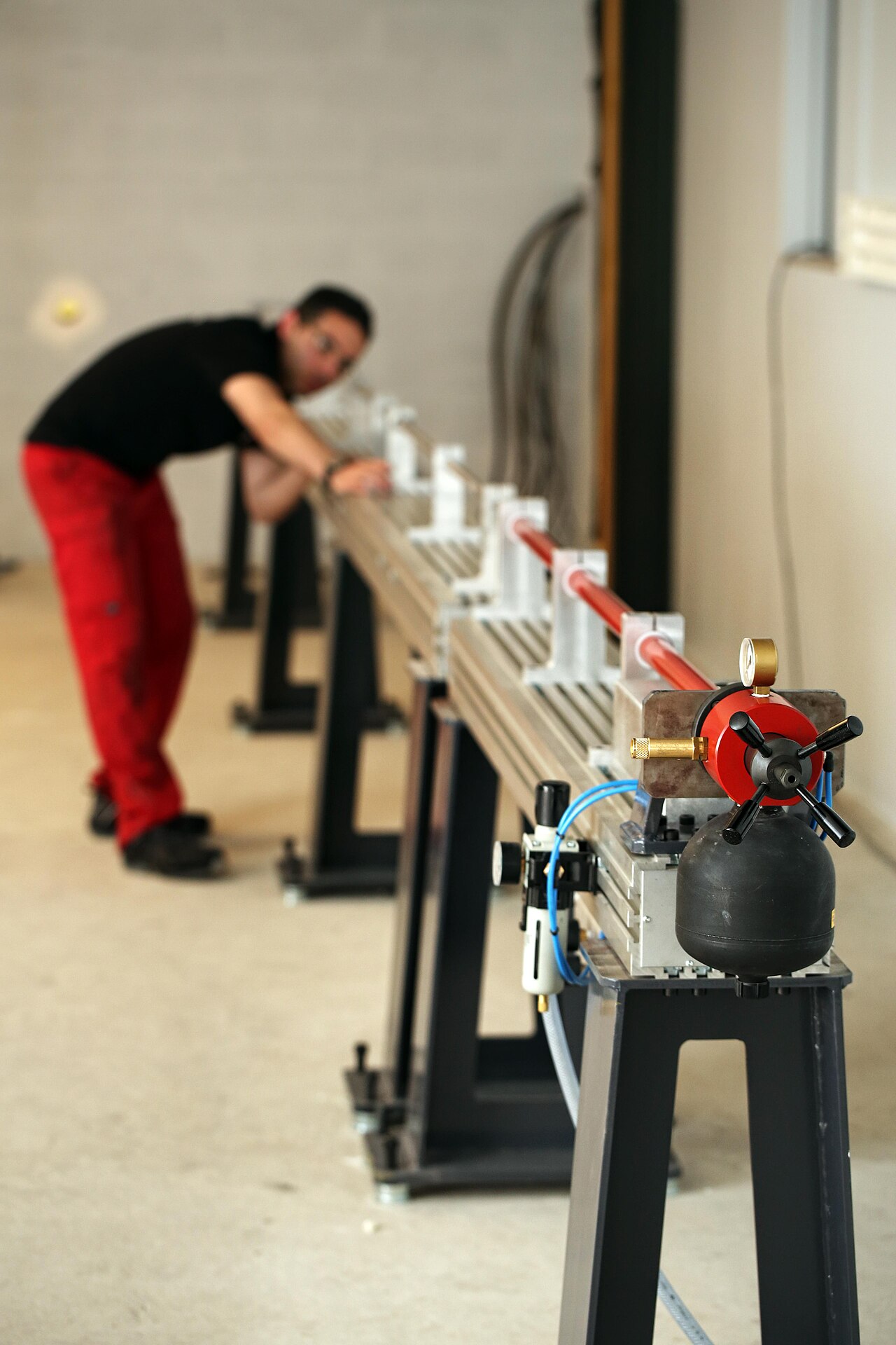 Split-Hopkinson pressure bar apparatus in a testing laboratory